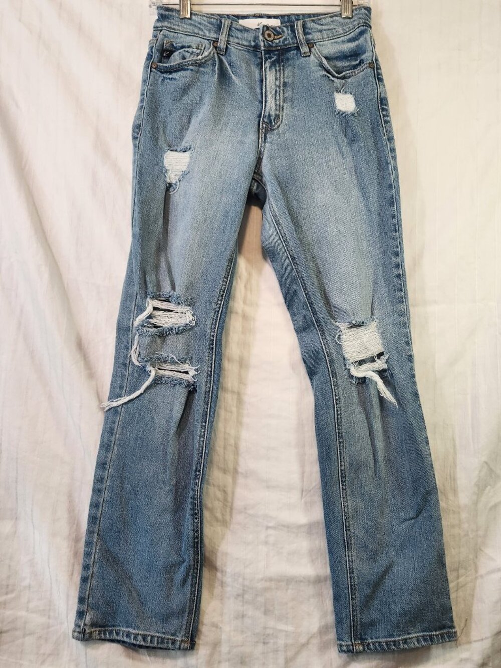 KanCan Distressed Straight Leg Ripped Shredded Denim Jeans Size 5/26
